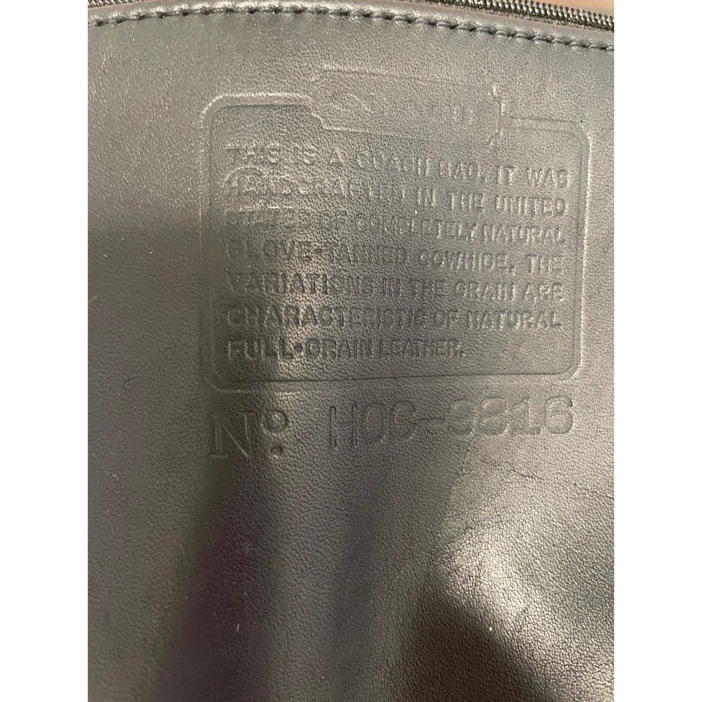 Vintage Coach Slim Duffle Crossbody Bag Black Leather Brass Hardware 9816 EUC - Picture 11 of 12